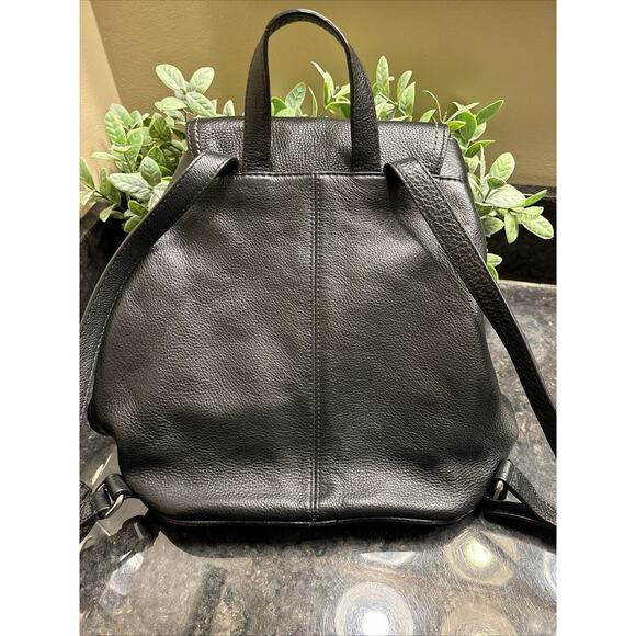 Coach Purse Womens Black Pebbled‎ Leather Park Backpack #24385 Adjustable Straps
